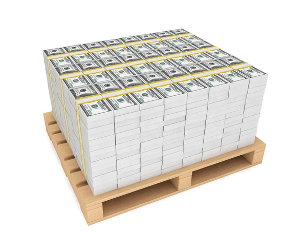 Stack of money with pallete — Stock Photo, Image