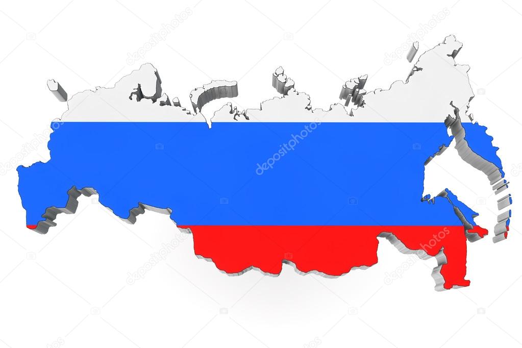 Map of Russia in Russian flag colors Stock Photo by ©doomu 19552069