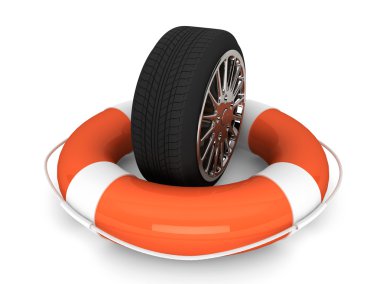Lifebuoy ile tekerlek lastik