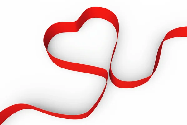 Červená stužka srdce — Stock fotografie