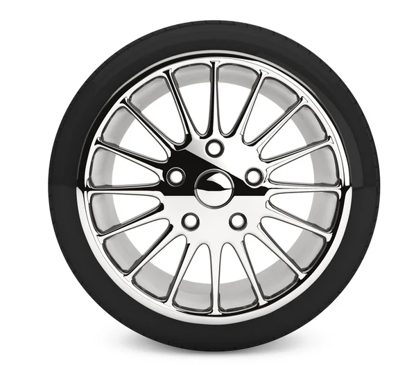 Wheel with steel rim — Stock Photo, Image