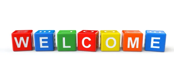 Welcome sign cubes — Stock Photo, Image