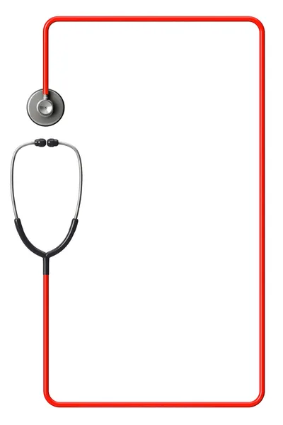 Stethoscope in red as frame — Stock Photo, Image