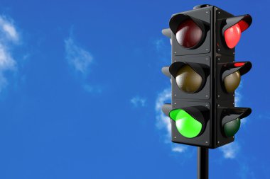 3D render trafik ışıkları