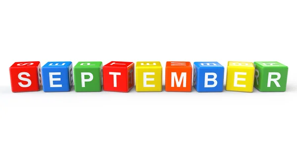 Cubes with September sign — Stock Photo, Image