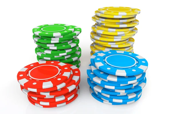 Farbige Casino-Chips — Stockfoto