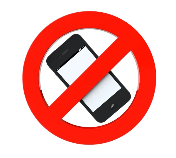 Нет знака мобильного телефона — стоковое фото