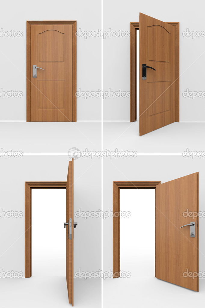 Wooden door set in many position