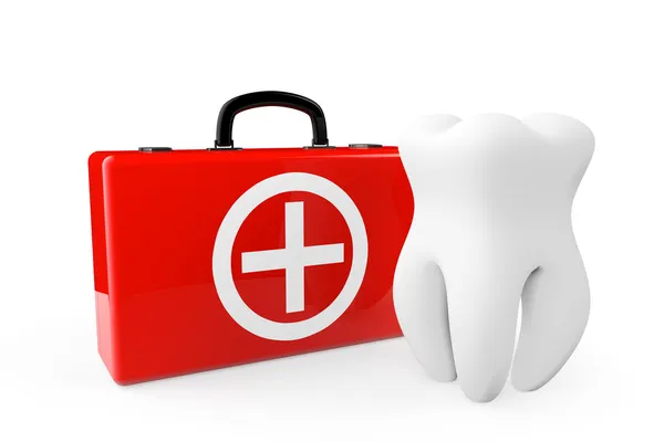 Un diente y un caso de primeros auxilios — Foto de Stock