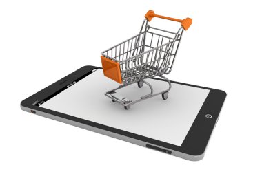 tablet pc üzerinden alışveriş sepeti