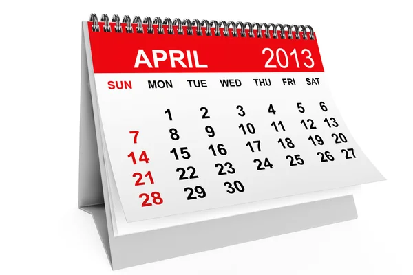 Calendar April 2013 — Stock Photo, Image