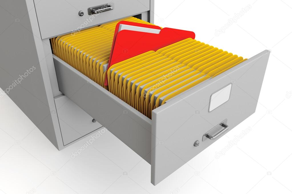 File cabinet with folders