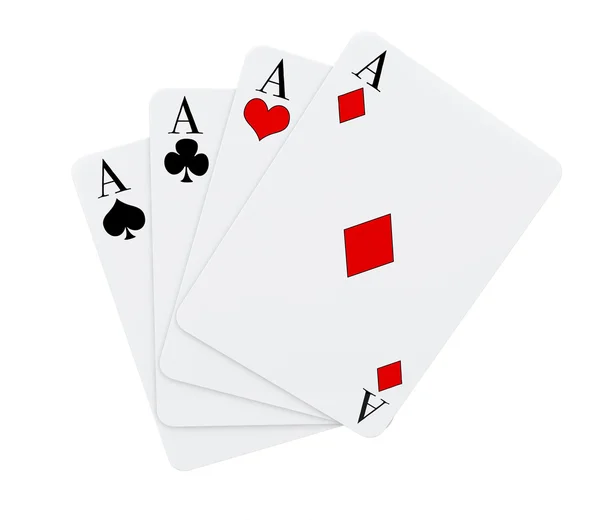 Quattro assi che giocano a carte — Foto Stock
