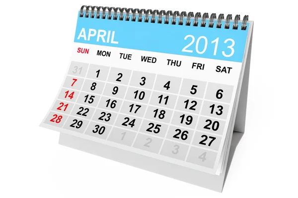 Calendario Abril 2013 —  Fotos de Stock