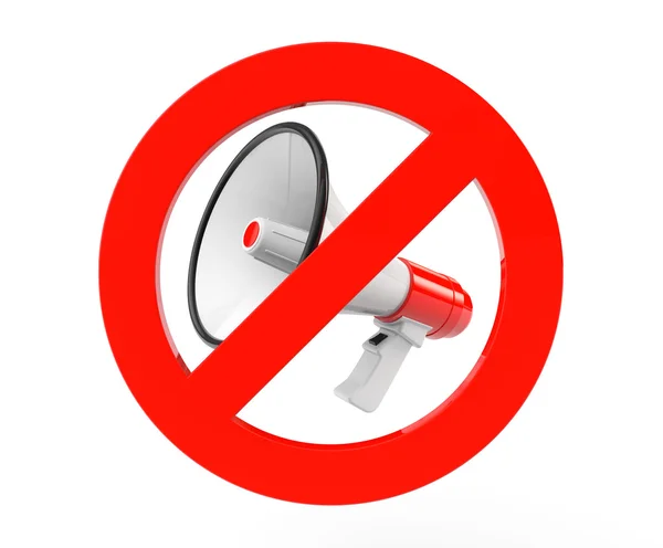 Megaphone with red not allowed sign — Stock Photo, Image