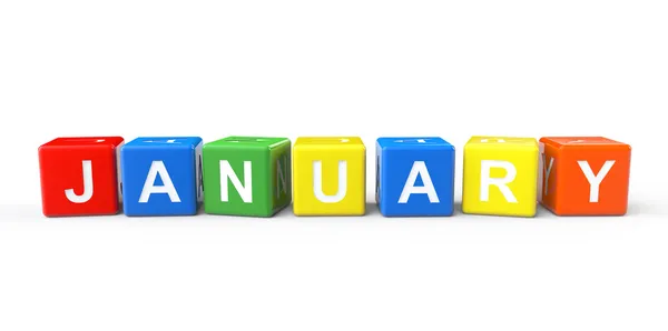 Cubes with January sign — Stock Photo, Image