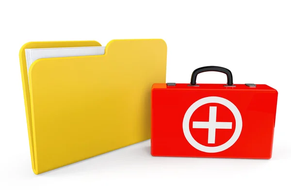 First Aid Case with Folder — Stock Photo, Image