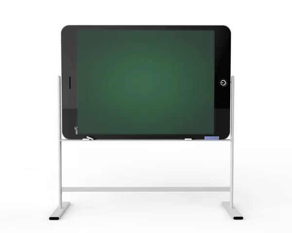 黑板上站作为平板电脑 — 图库照片