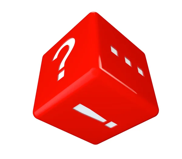 Cubo vermelho com marcas — Fotografia de Stock