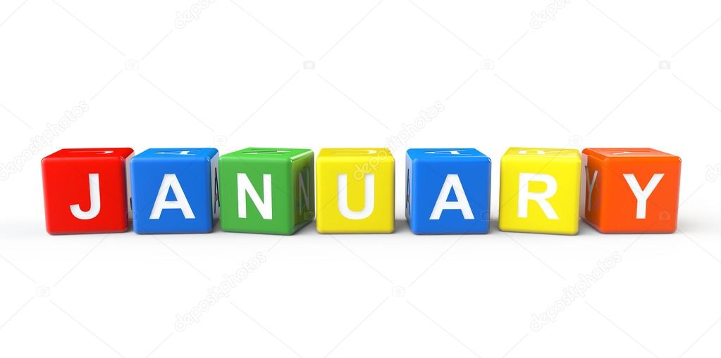 Cubes with January sign