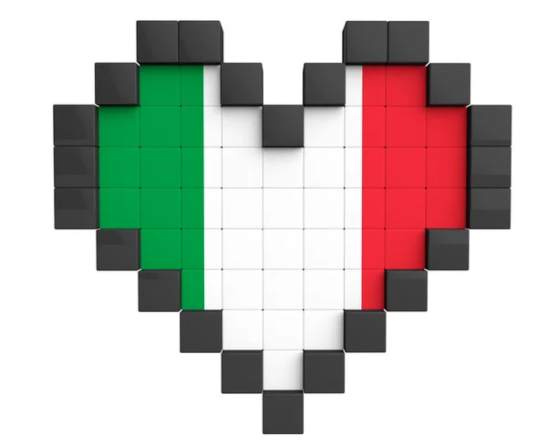 Pixel Heart comme drapeau de l'Italie — Photo