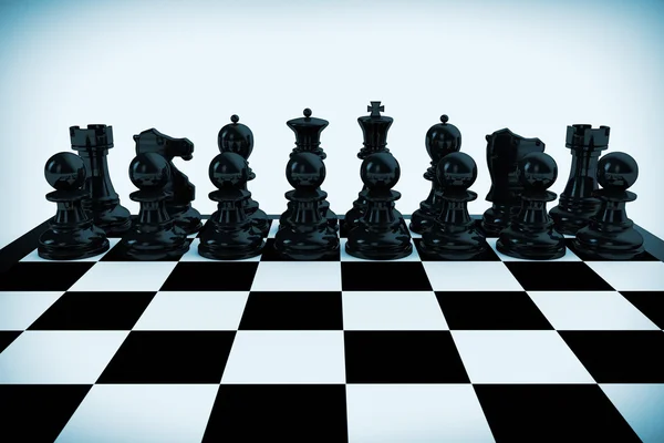 Chess board set up to begin a game — Stock Photo, Image