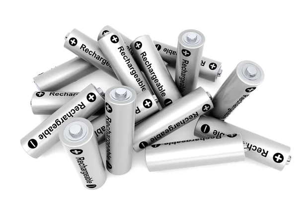 Stapel van oplaadbare batterijen — Stockfoto