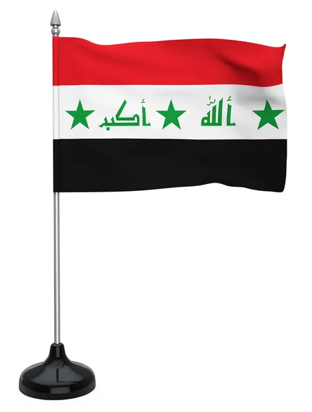 Flag of Iraq with flagpole — Stock Photo, Image