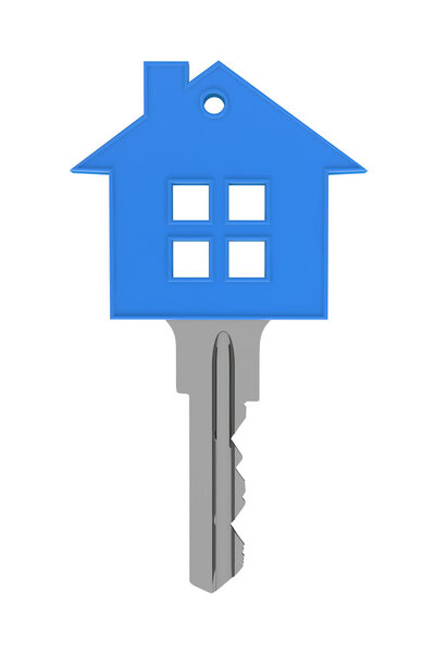 Blue house with key