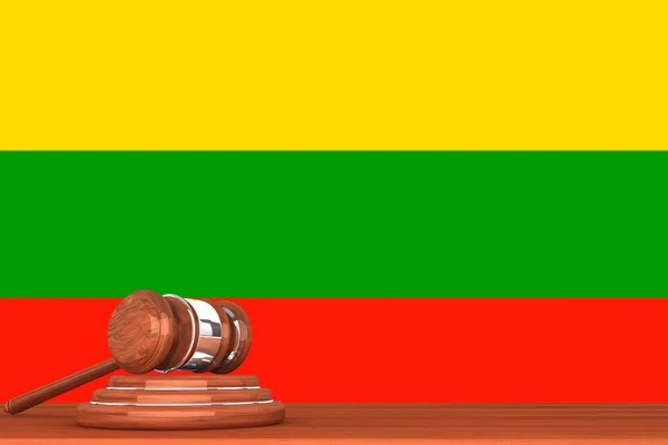 Gavel with Flag Of Lithuania — Stock Photo, Image