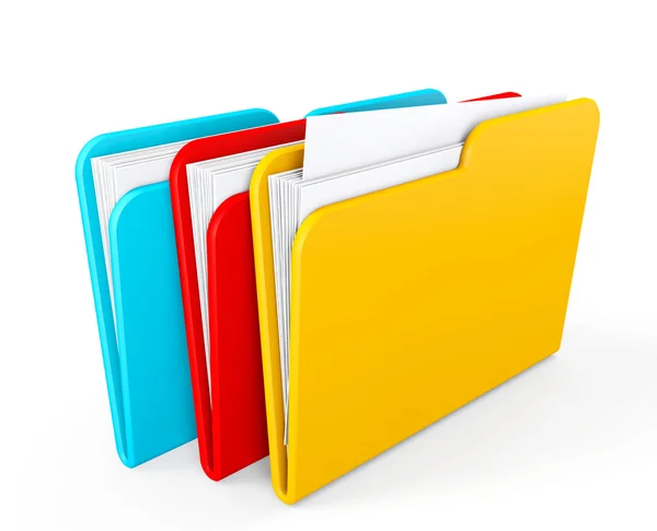 Three color folders — Stock Photo, Image