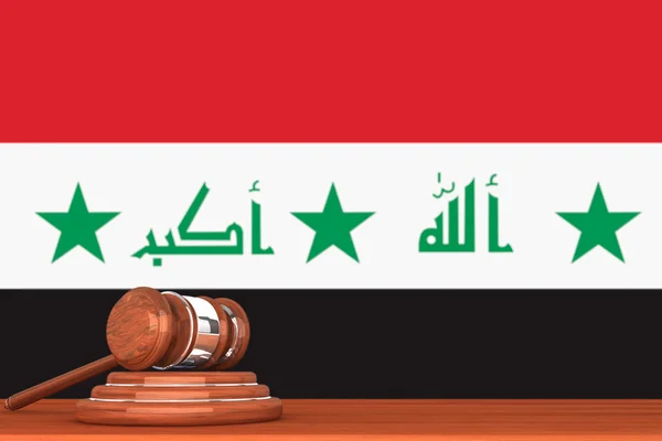 Gavel con la bandiera dell'Iraq — Foto Stock