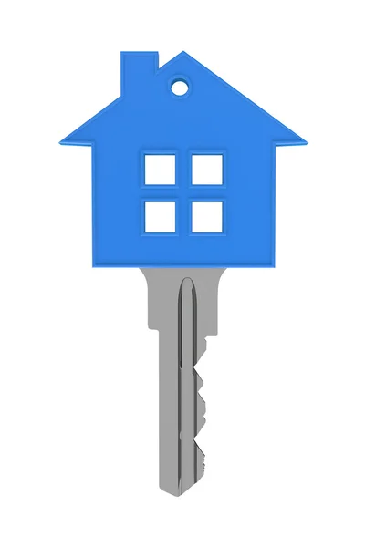 Blue house with key — Stock Photo, Image