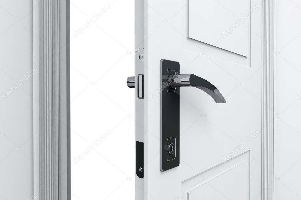 Real Estate Concept. Closeup open door with door handle