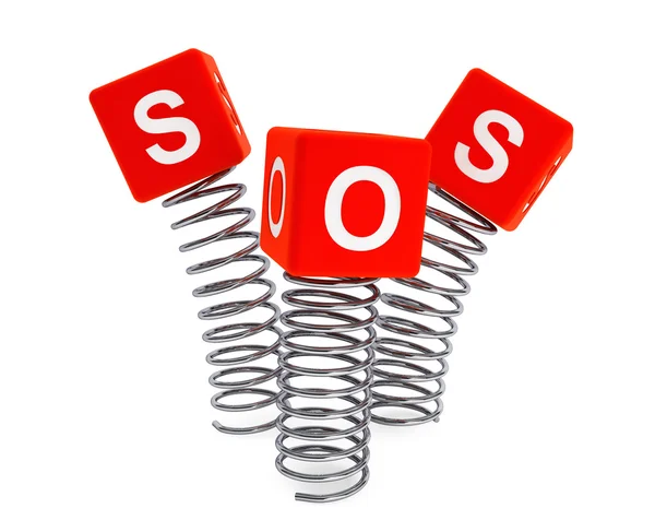 Springs with SOS cubes — Stock Photo, Image