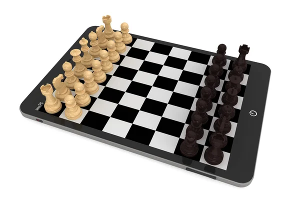 Échecs sur tablette PC échiquier — Photo