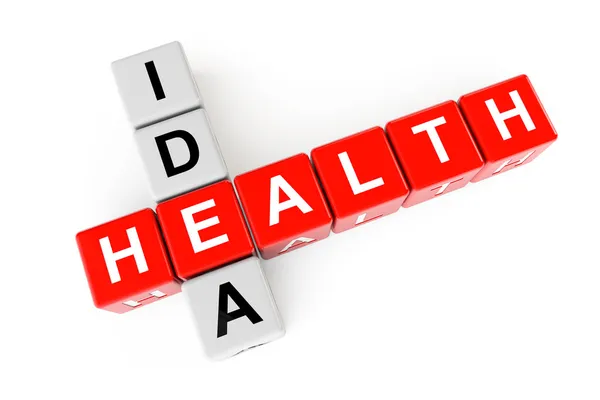 Gezondheidszorg concept. kubussen met gezondheid idee teken — Stockfoto