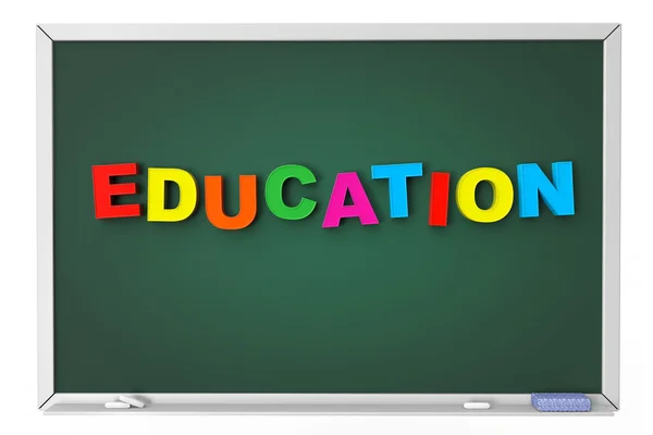 Школьная доска с табличкой "Образование" — стоковое фото