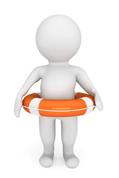 3d person with life-buoy — Stock Photo, Image