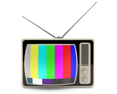 Klasik vintage tv test pattern ekranda