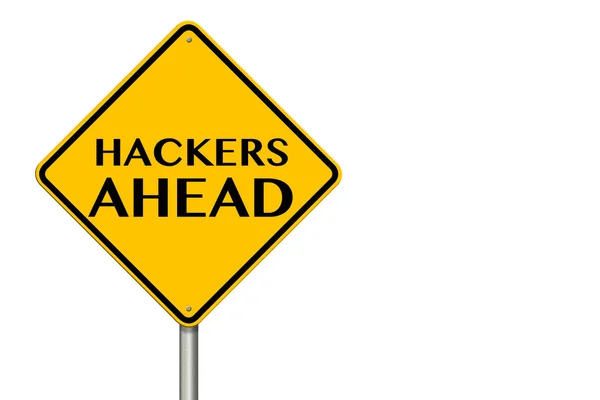 Hackers Ahead señal de tráfico — Foto de Stock
