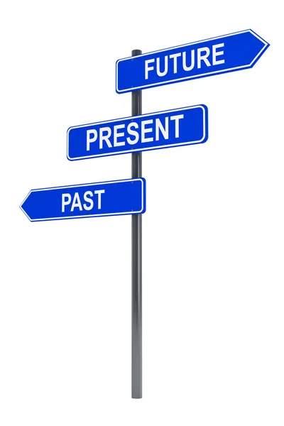 Past, present and future road sign — Stock Photo, Image