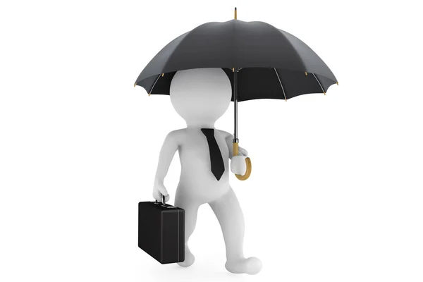 3d empresario bajo el paraguas de protección —  Fotos de Stock