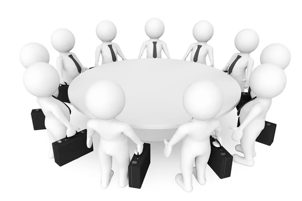 3d personas reunidas en la mesa de conferencias —  Fotos de Stock