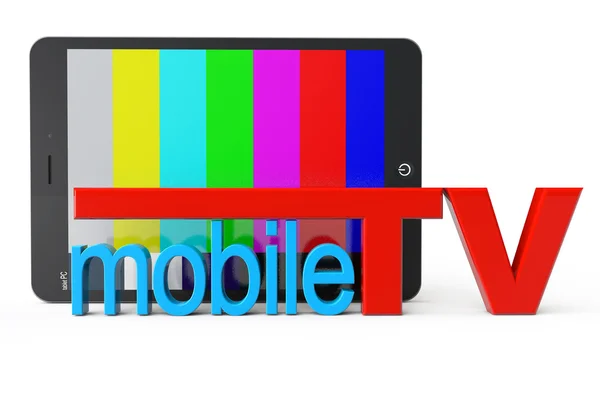 Tablet PC with Mobile TV sign — Stock Photo, Image