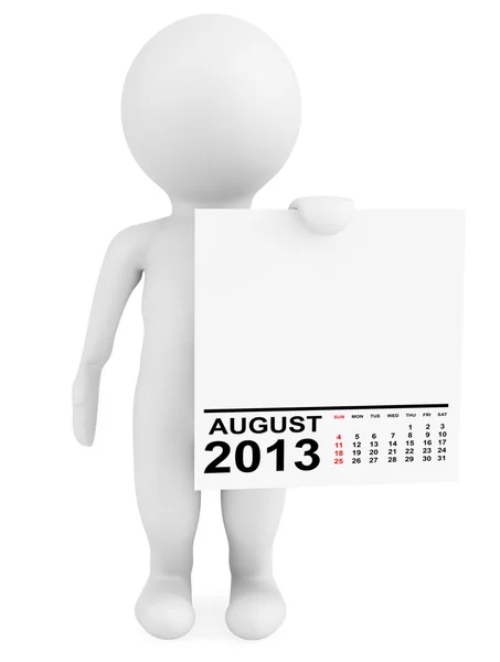 Calendario di detenzione dei caratteri agosto 2013 — Foto Stock