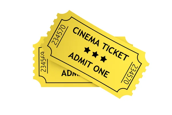Два желтых билета в кино — стоковое фото