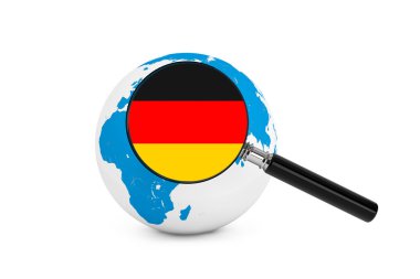 Dünya küre ile büyütülmüş bayrak-Almanya