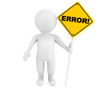 hata trafik işaretleri ile 3D kişi