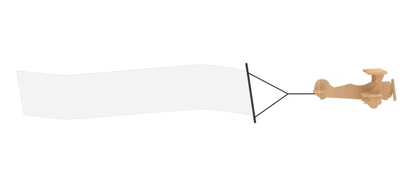 빈 공중 광고입니다. 당신을 나무 장난감 빈티지 비행기 — 스톡 사진